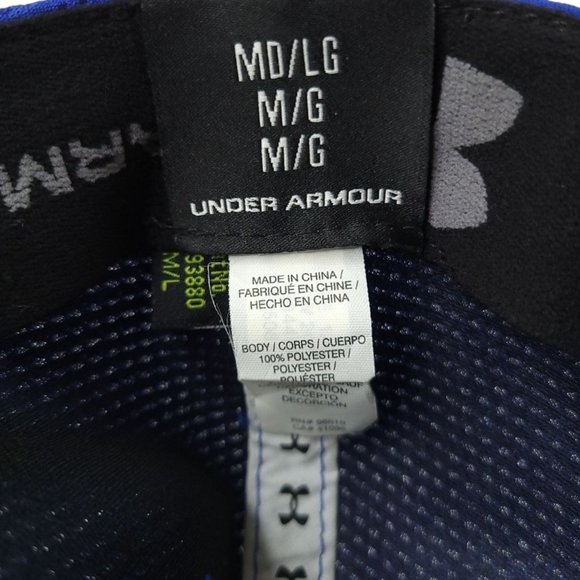 Under Armour Stretch Fit Adult M/L Cap Golf Hat Baseball Embroidered UA Blue - Picture 12 of 12